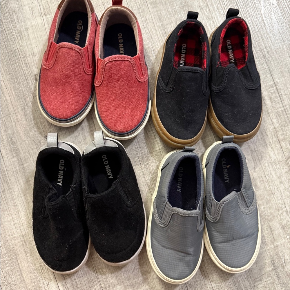 Old Navy Kids Slip-On Sneakers - Red, Black, and Gray